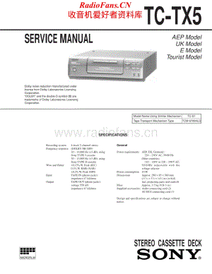 Sony-TCTX5-tape-sm维修电路原理图.pdf