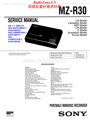 Sony-MZR30-md-sm维修电路原理图.pdf