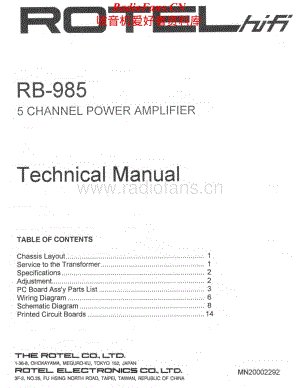 Rotel-RB985-pwr-sm维修电路原理图.pdf