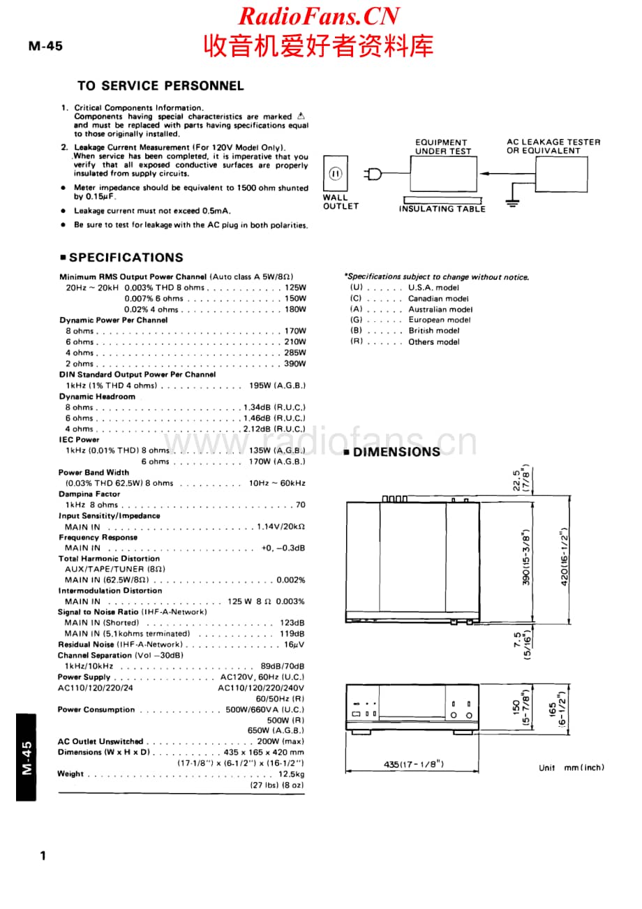 Yamaha-M45-pwr-sm维修电路原理图.pdf_第2页