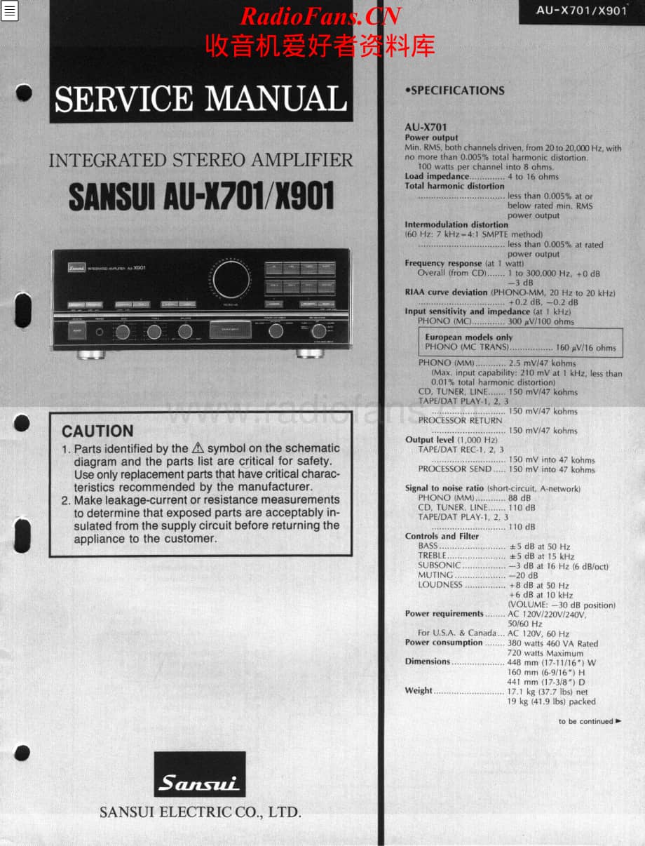 Sansui-AUX701-int-sm维修电路原理图.pdf_第1页