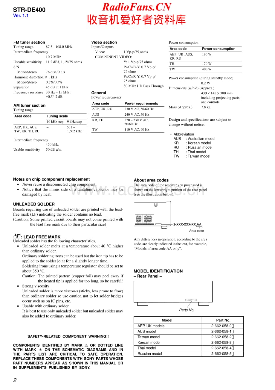 Sony-STRDE400-rec-sm维修电路原理图.pdf_第2页