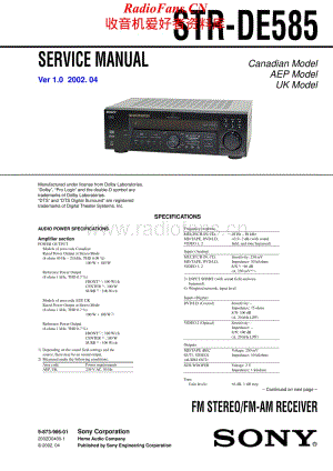 Sony-STRDE585-rec-sm维修电路原理图.pdf