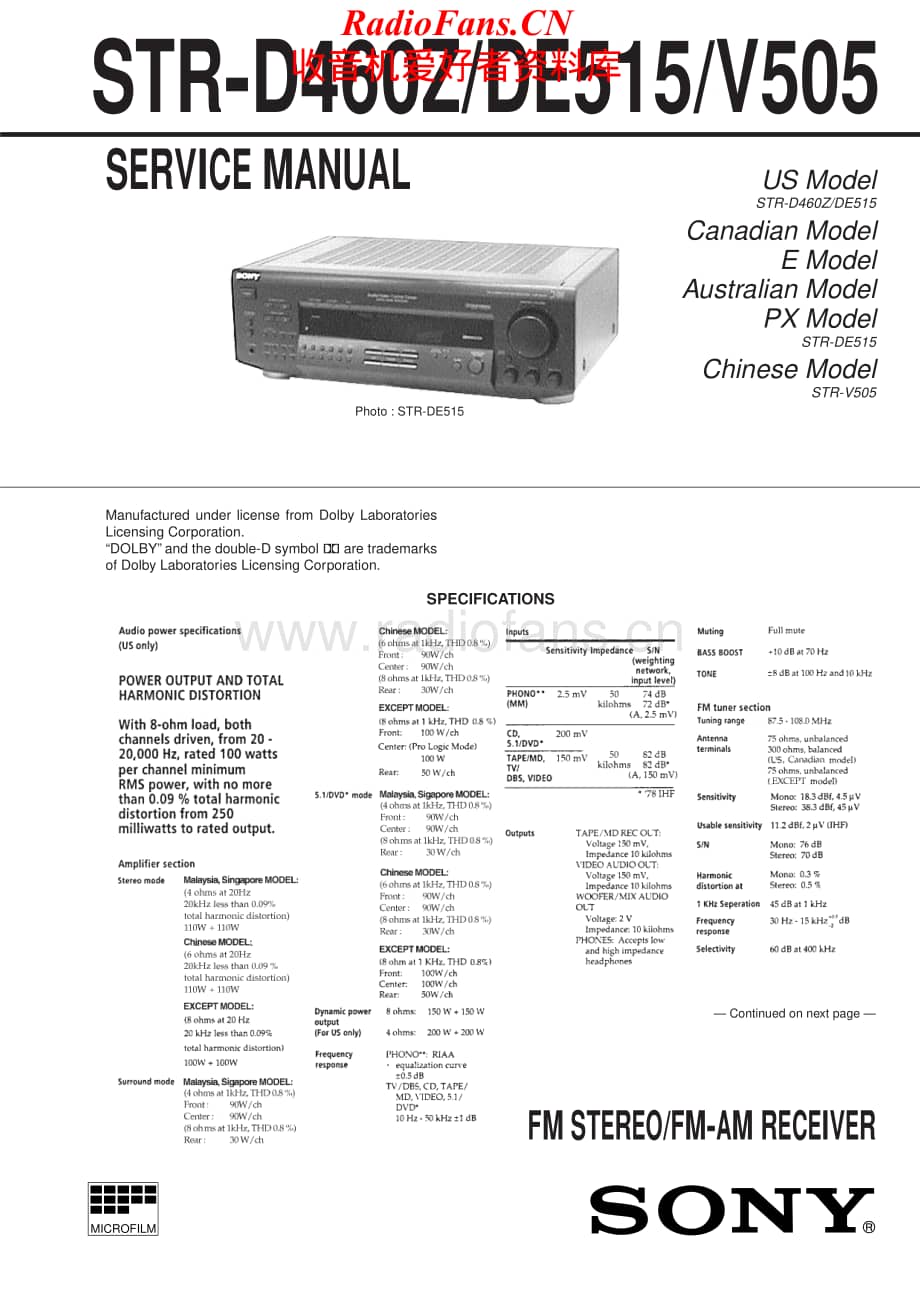 Sony-STRV505-rec-sm维修电路原理图.pdf_第1页