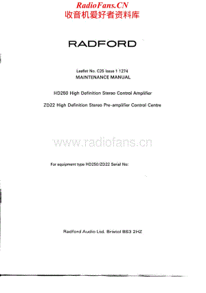 Radford-HD250-int-sm维修电路原理图.pdf