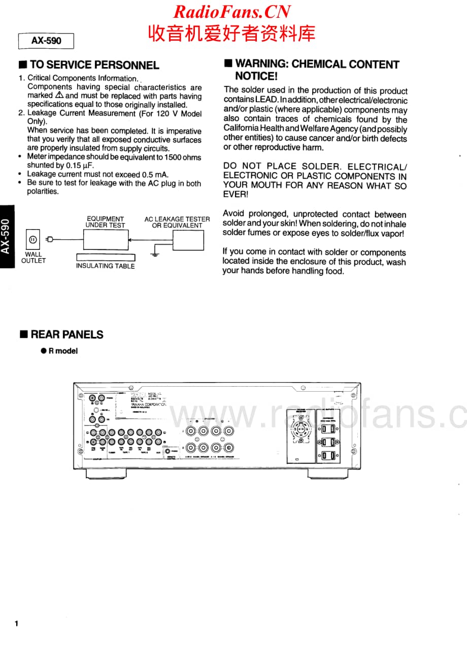 Yamaha-AX590-int-sm维修电路原理图.pdf_第2页