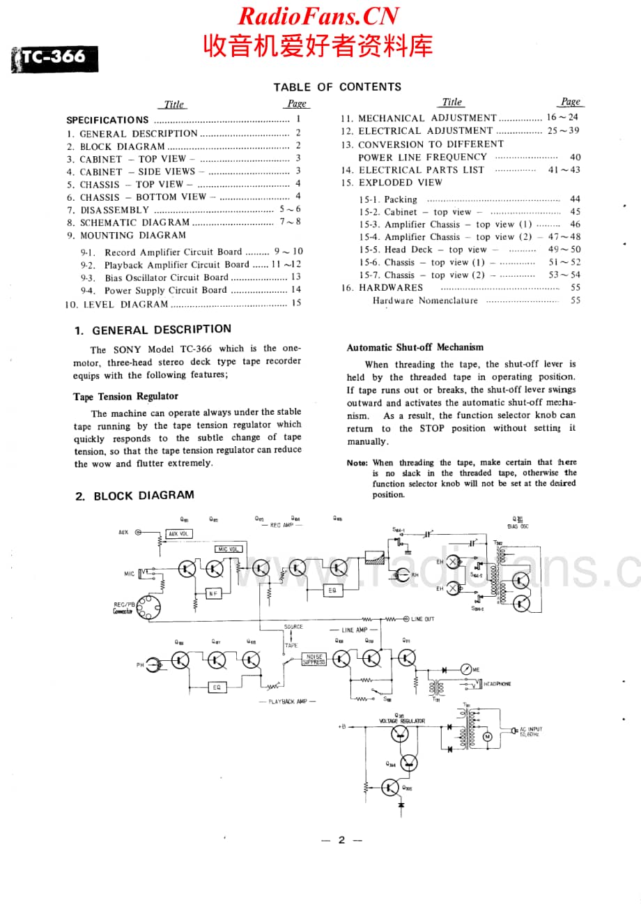 Sony-TC366-tape-sm维修电路原理图.pdf_第2页