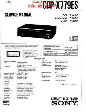 Sony-CDPX779ES-cd-sm维修电路原理图.pdf