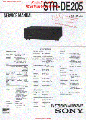 Sony-STRDE205-rec-sm维修电路原理图.pdf