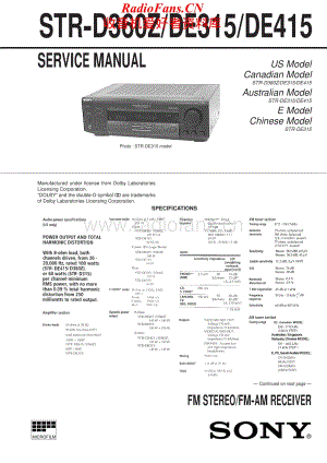 Sony-STRDE315-rec-sm维修电路原理图.pdf