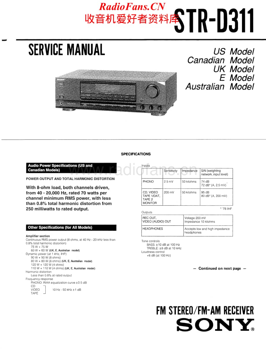 Sony-STRD311-rec-sm维修电路原理图.pdf_第1页