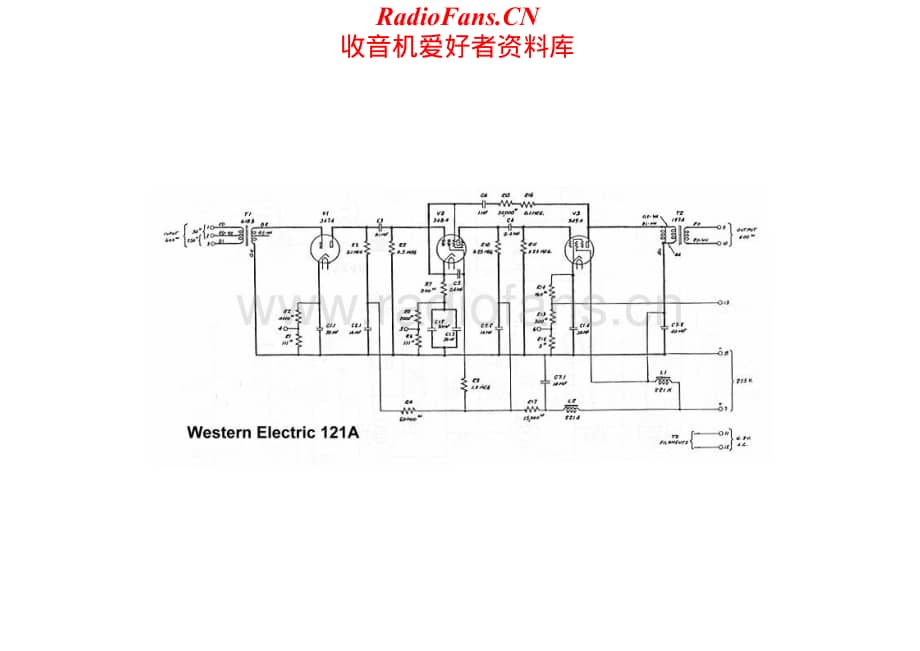 WesternElectric-WE121A-amp-sch维修电路原理图.pdf_第1页