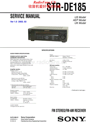 Sony-STRDE185-rec-sm维修电路原理图.pdf