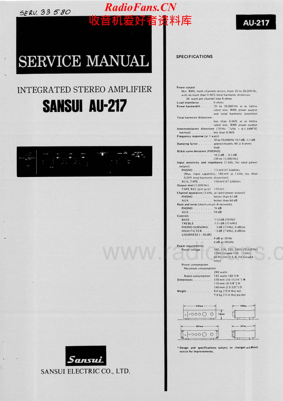 Sansui-AU217-int-sm维修电路原理图.pdf_第1页