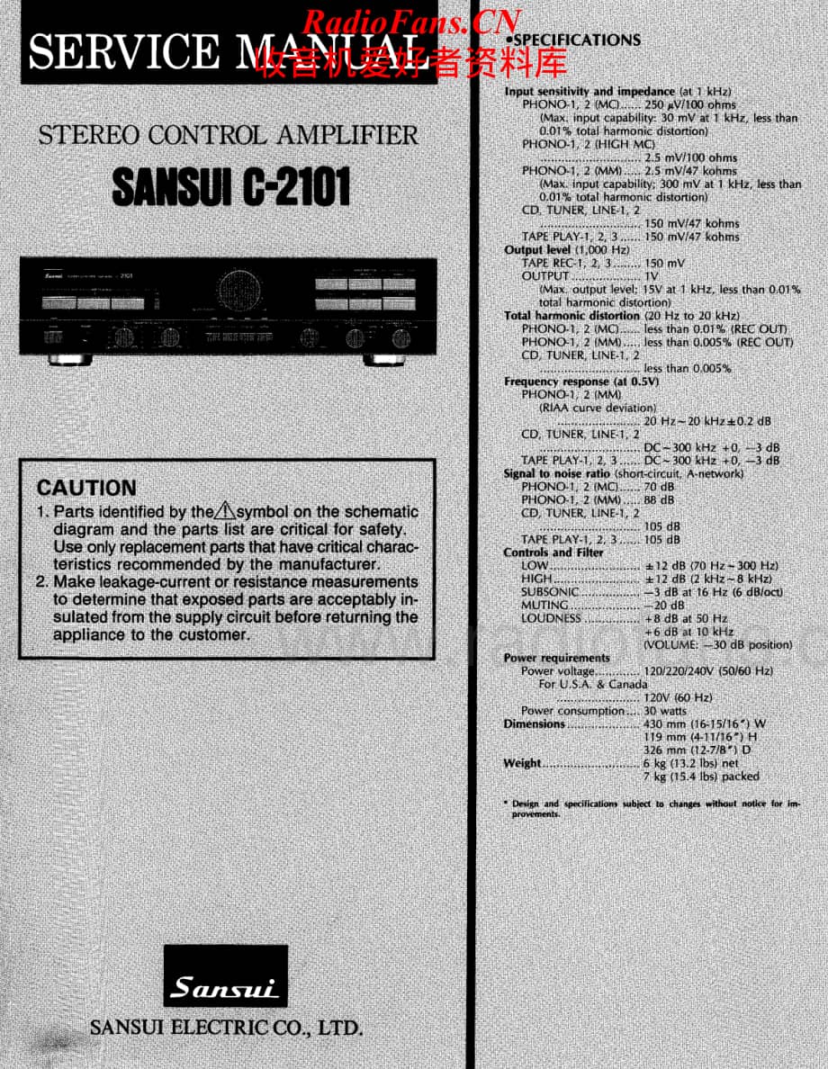 Sansui-C2101-pre-sm维修电路原理图.pdf_第1页