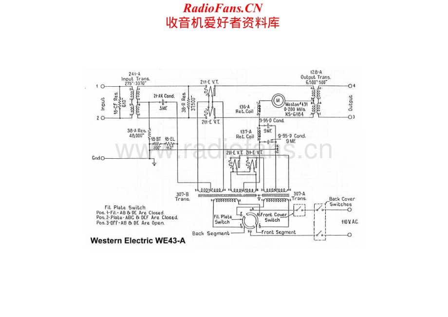 WesternElectric-WE43A-amp-sch维修电路原理图.pdf_第1页