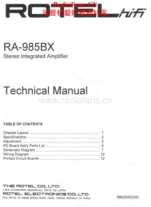 Rotel-RA985BX-int-sm维修电路原理图.pdf