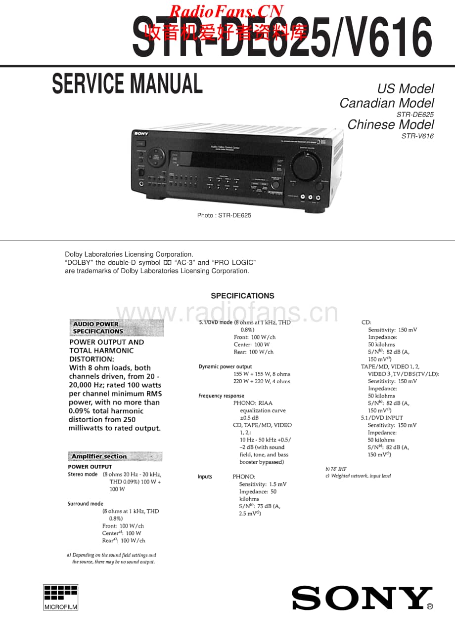 Sony-STRV616-rec-sm维修电路原理图.pdf_第1页