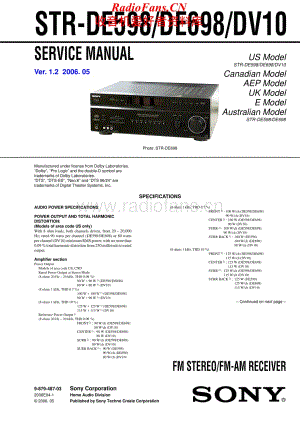 Sony-STRDE698-rec-sm维修电路原理图.pdf