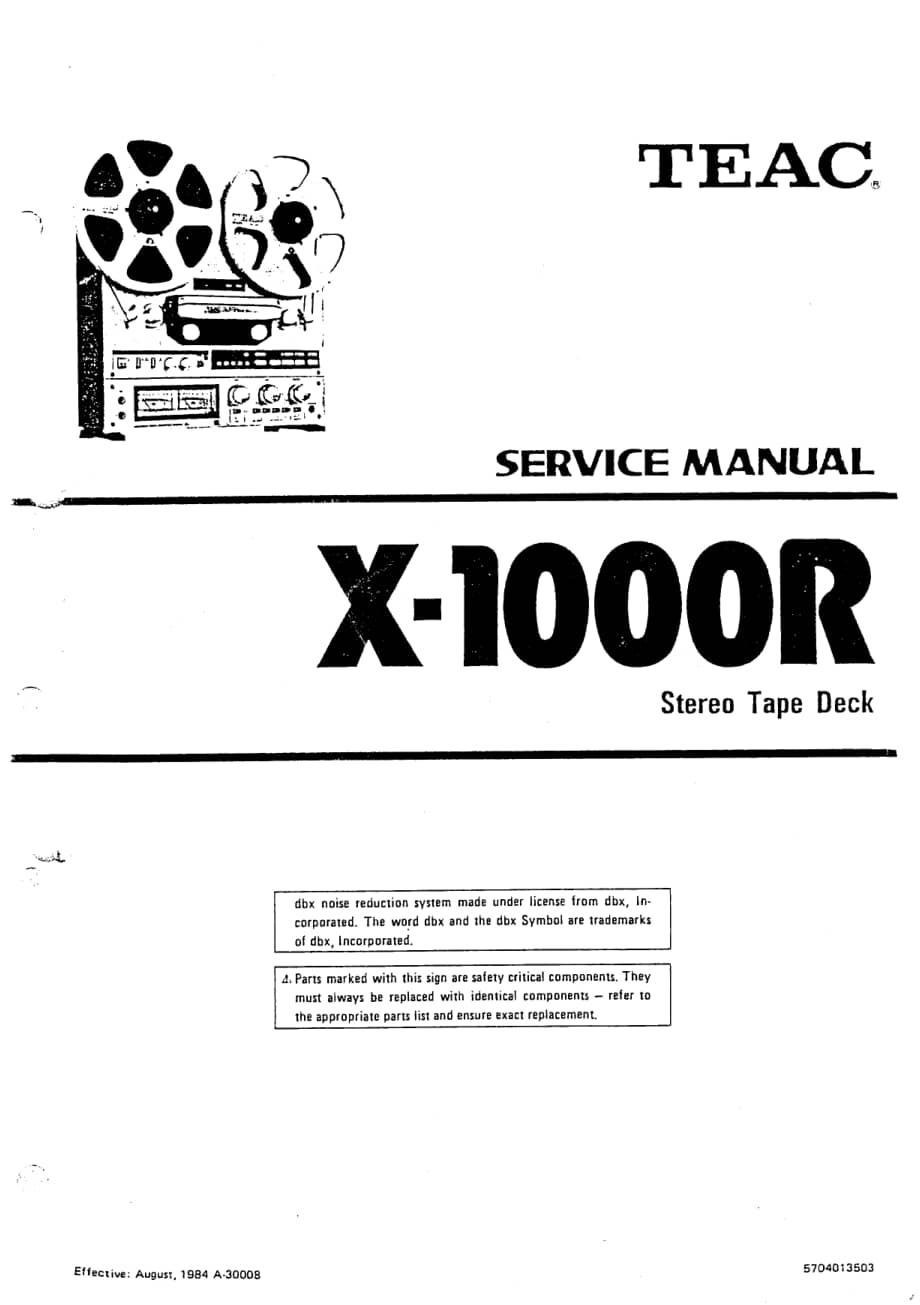 TEAC X-1000R SM 8-1984 维修电路原理图.pdf_第1页
