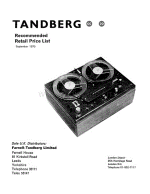 tandberg pricelist-uk-1970 维修电路原理图.pdf