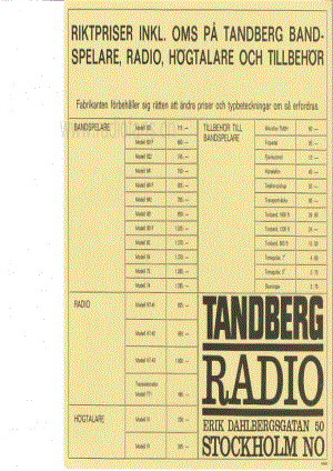 tandberg 1965-circa-sweden-pricelist 维修电路原理图.pdf