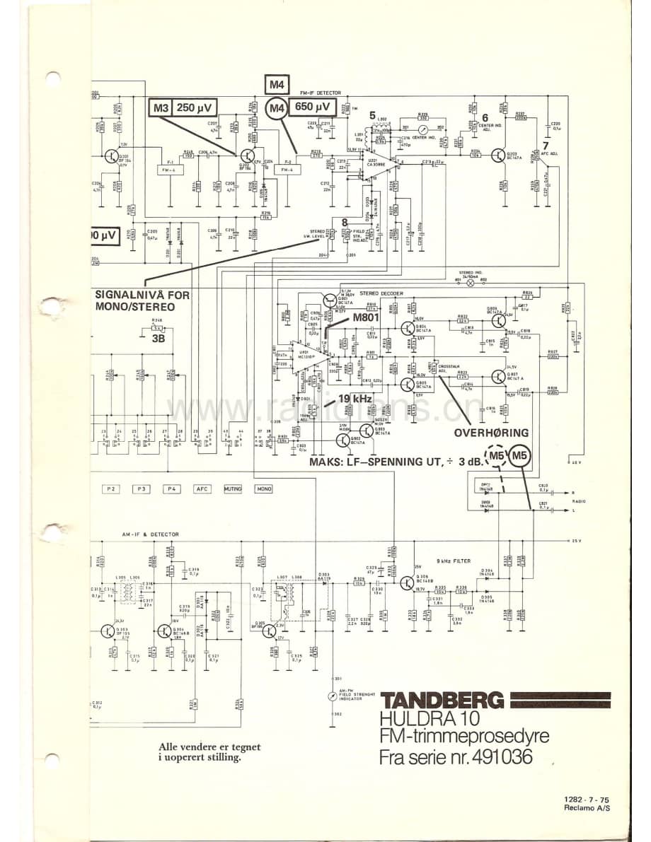 tandberg Huldra 10 FM-trimmeprosedyre 维修电路原理图.pdf_第1页