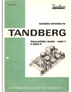 tandberg Installation instructions for Tandberg Stereo-multiplex decoder - model 3 in Huldra 8 维修电路原理图.pdf