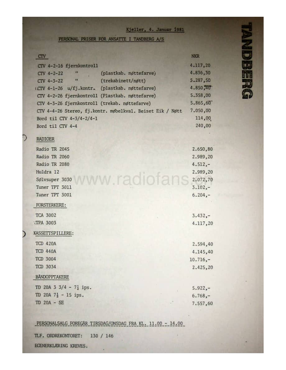 tandberg employee-price-list_1-1981 维修电路原理图.pdf_第1页