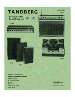 tandberg pricelist-uk-1972 维修电路原理图.pdf