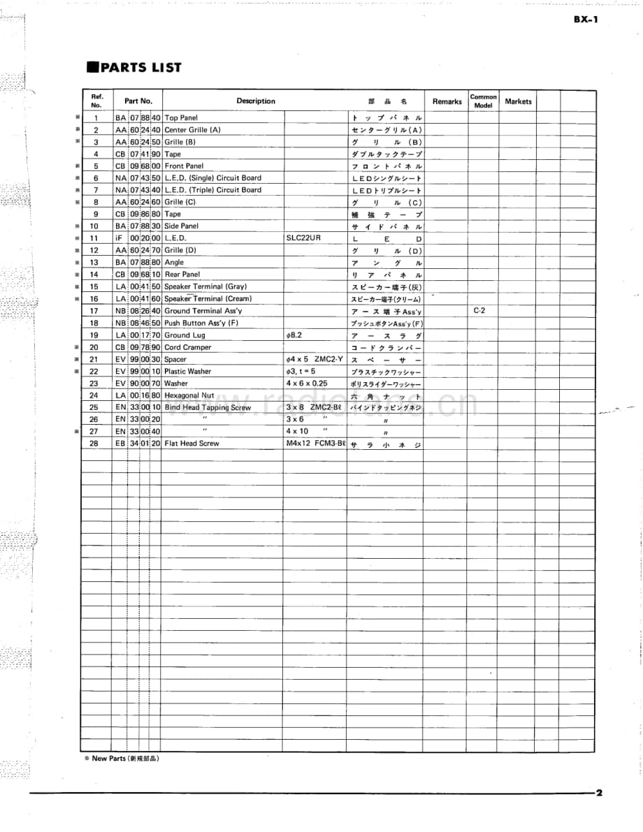 YAMAHA bx-1-parts_list 维修电路原理图.pdf_第3页