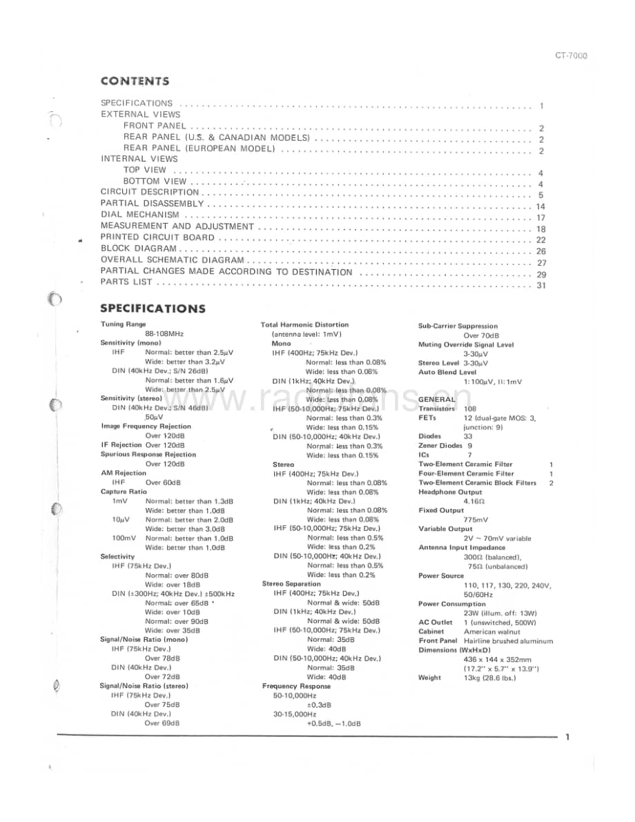 YAMAHA ct-7000 维修电路原理图.pdf_第1页