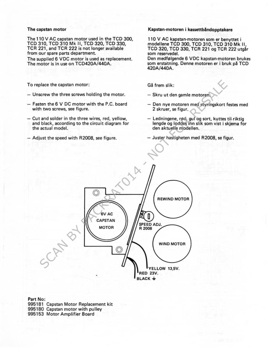 tandberg tcd-3xx-4xx-capstan-motor-replacement 维修电路原理图.pdf_第1页