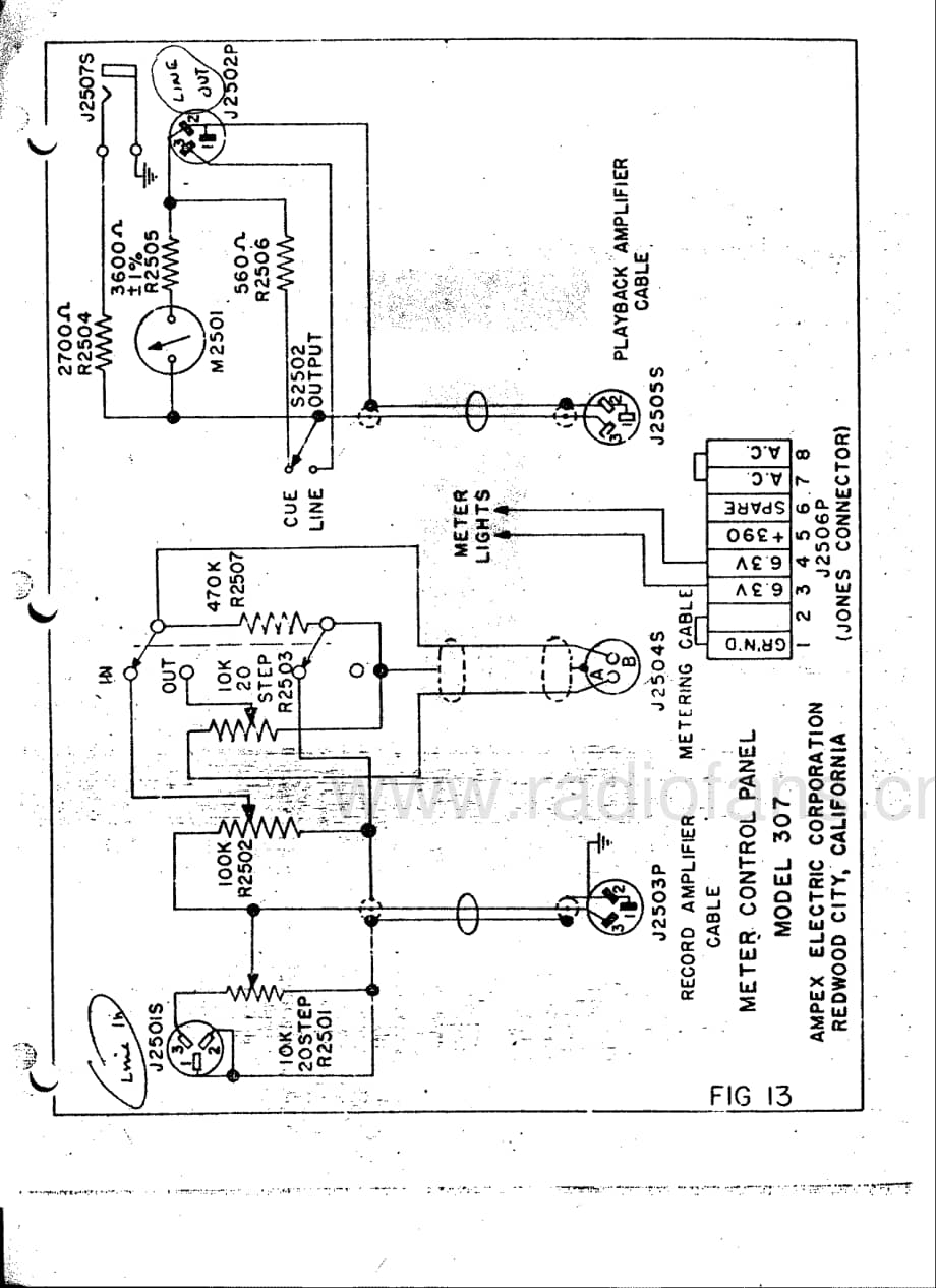 AMPEXAmpex_307_meter_panel_Schematic 维修电路原理图.pdf_第1页