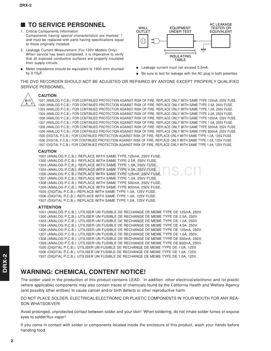 YAMAHA DRX-2 维修电路原理图.pdf_第2页