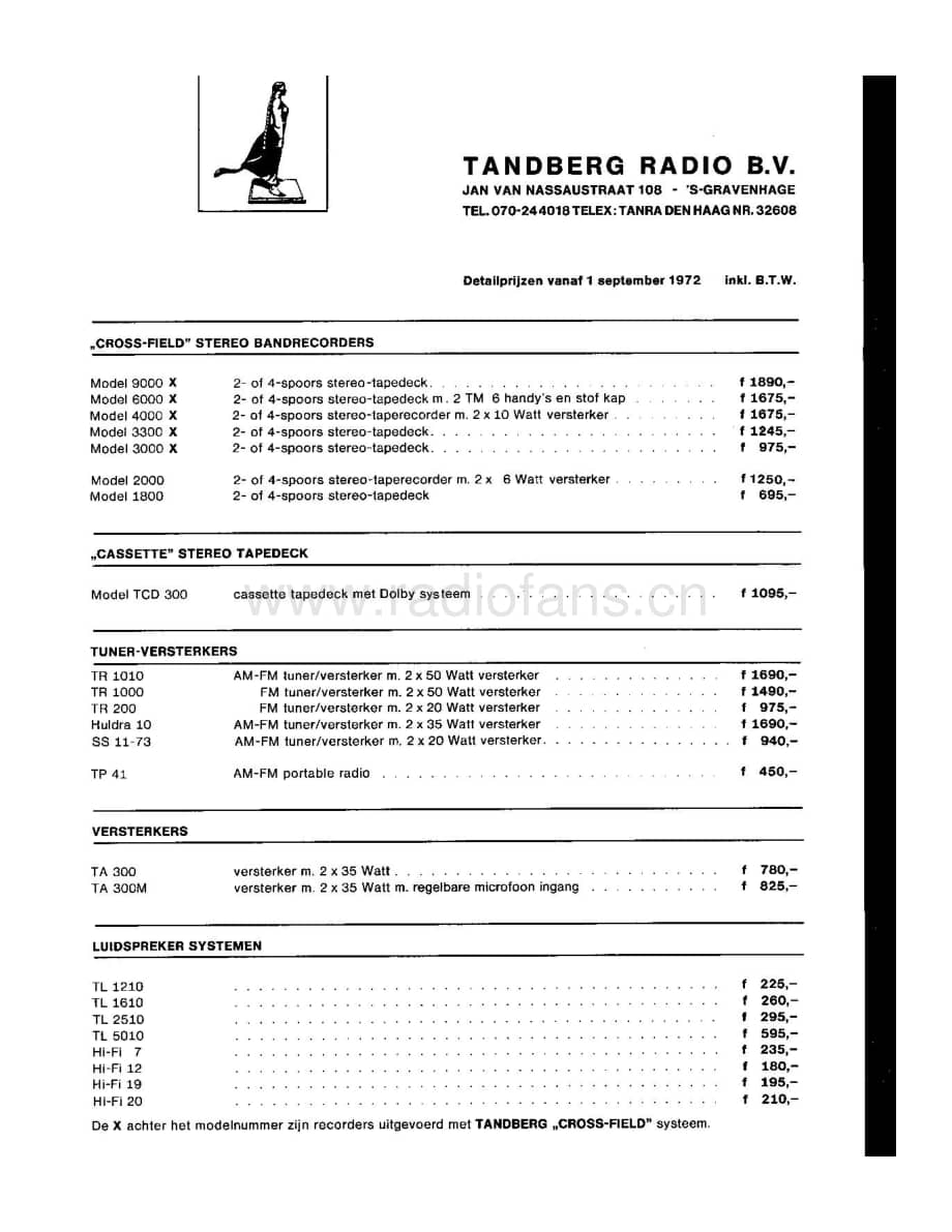 tandberg 1972-pricelist 维修电路原理图.pdf_第1页