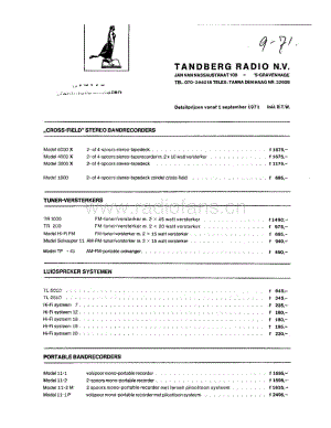 tandberg 1971-pricelist 维修电路原理图.pdf