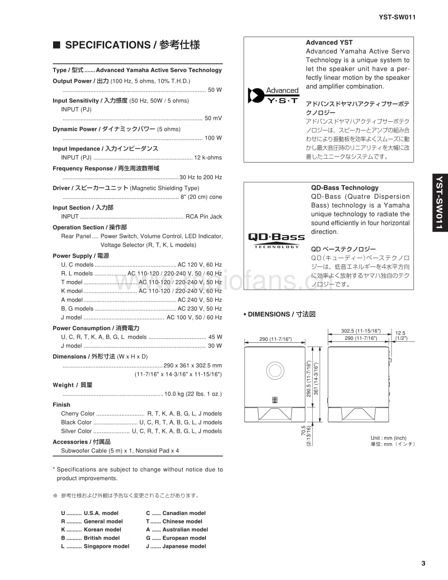 YAMAHA YST-SW011 维修电路原理图.pdf_第3页