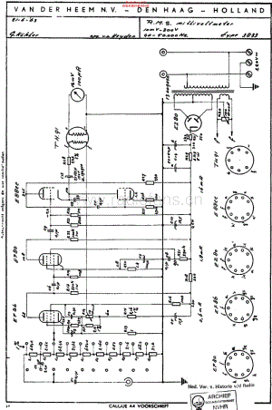 VanDerHeem_3833维修电路原理图.pdf