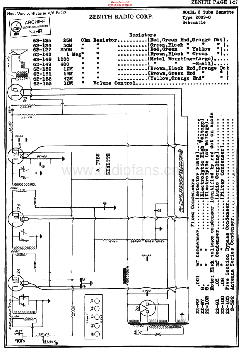 Zenith_Zenette5维修电路原理图.pdf_第1页