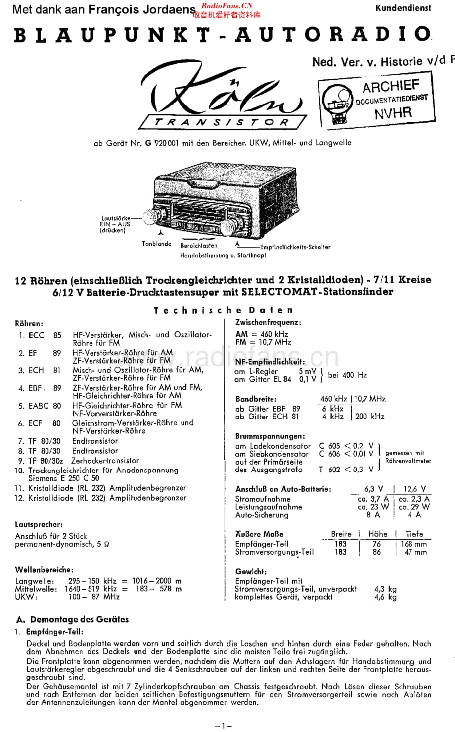 Blaupunkt_KolnTransistor维修电路原理图.pdf_第1页
