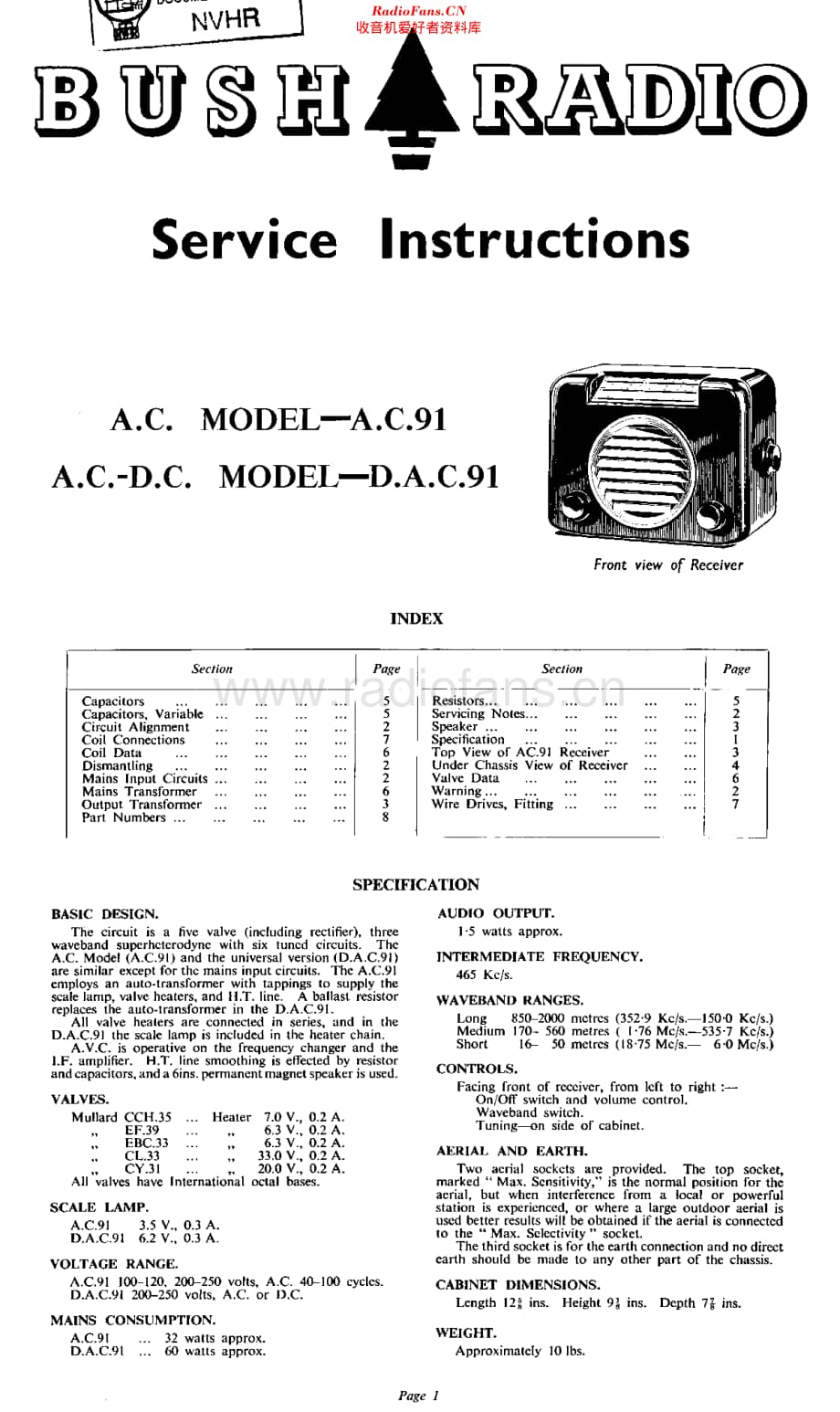 Bush_AC91维修电路原理图.pdf_第1页