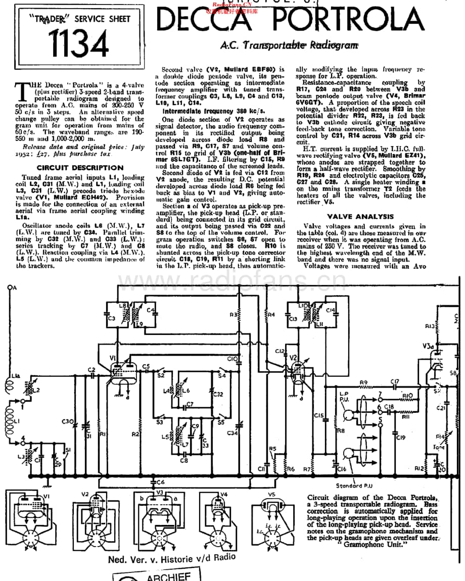 Decca_Portrola52维修电路原理图.pdf_第1页