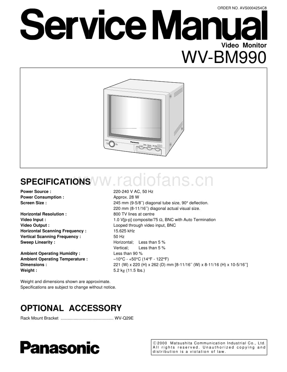 松下WV-BM990黑白显示器原理图.pdf_第1页