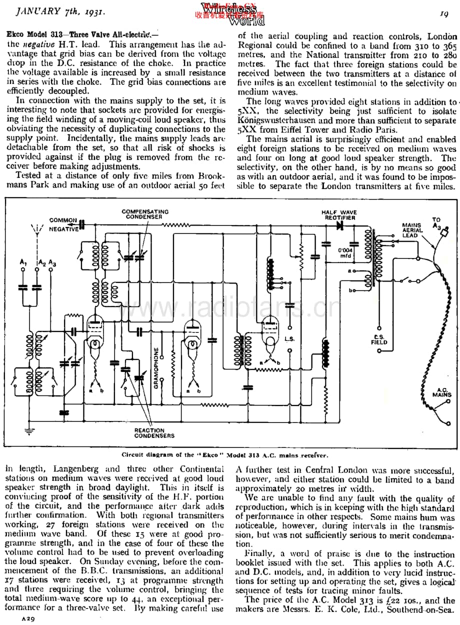 Ekco_313AC维修电路原理图.pdf_第3页