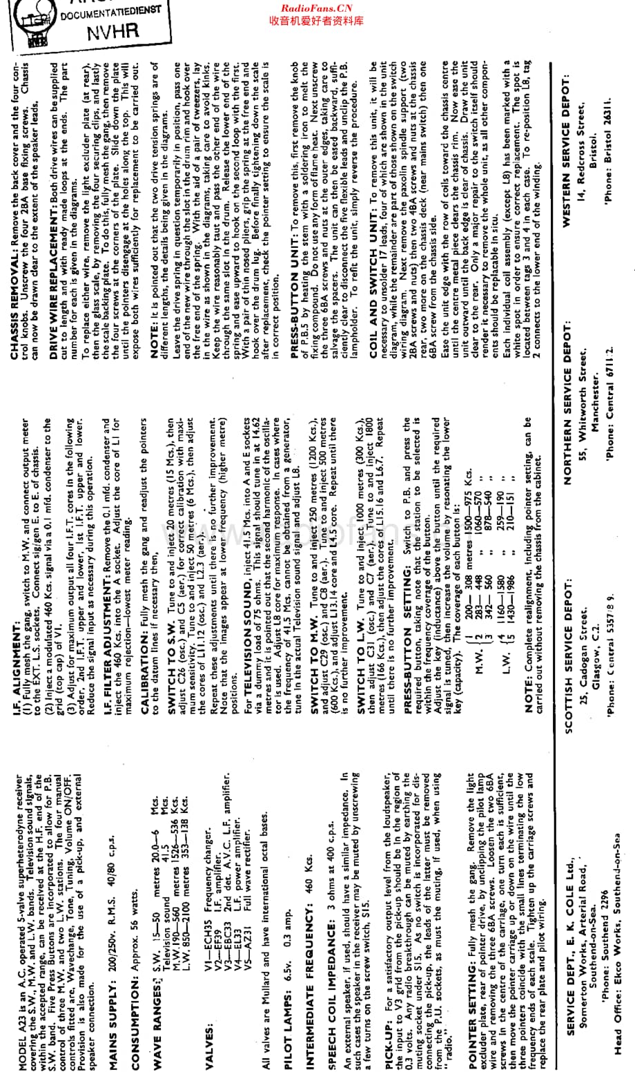 Ekco_A23维修电路原理图.pdf_第1页
