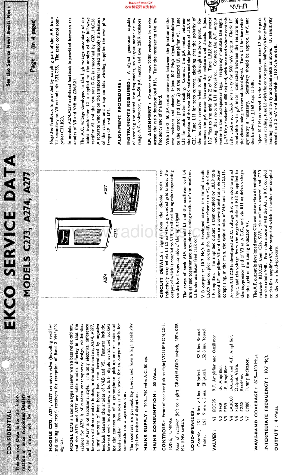 Ekco_A274维修电路原理图.pdf_第1页