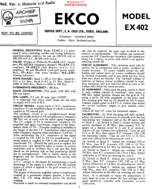 Ekco_EX402维修电路原理图.pdf