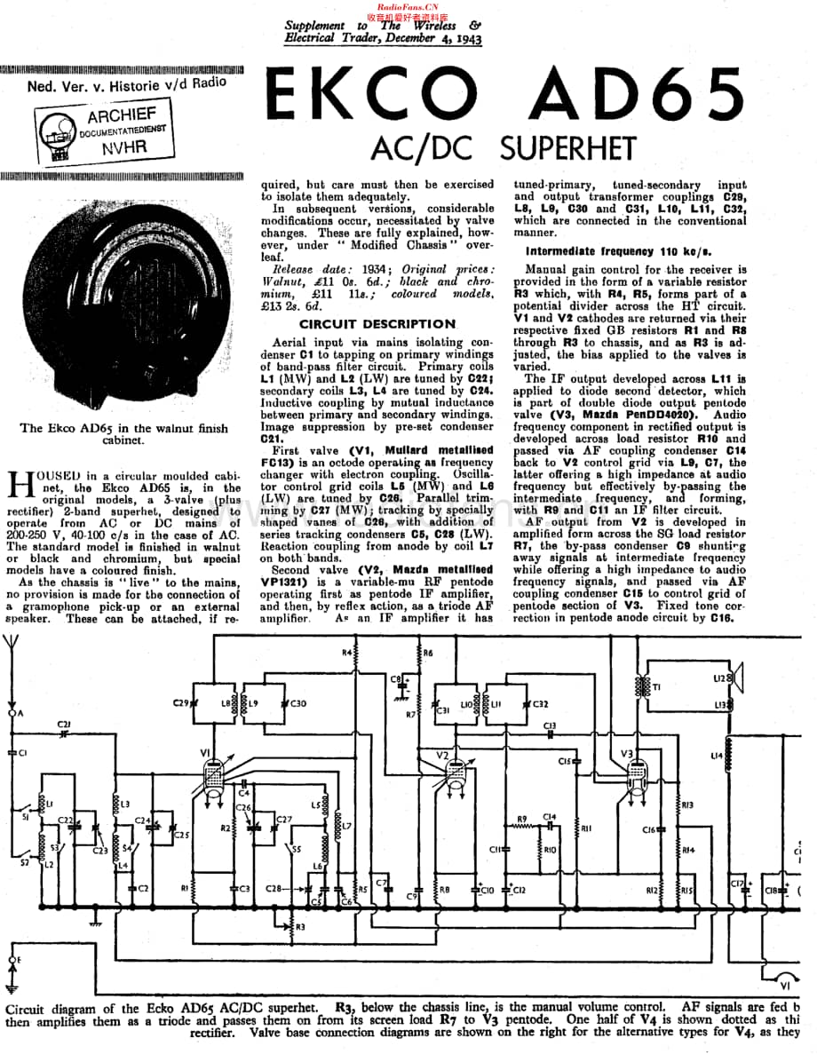 Ekco_AD65维修电路原理图.pdf_第1页