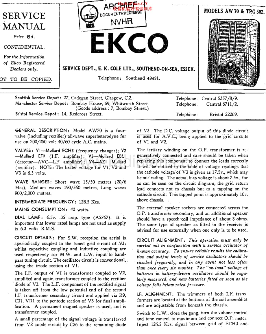 Ekco_AW70维修电路原理图.pdf_第1页